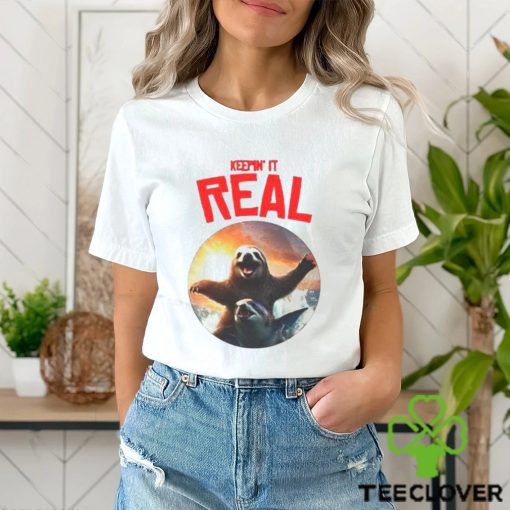 Sloth riding shark keepin’ it real hoodie, sweater, longsleeve, shirt v-neck, t-shirt