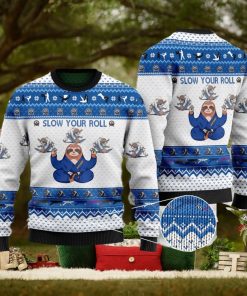 Slow Your Roll Jiu Jitsu Sloth Sweater Christmas Xmas Sweater