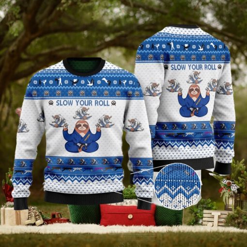 Slow Your Roll Jiu Jitsu Sloth Sweater Christmas Xmas Sweater