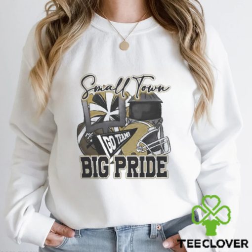 Small Town Big Pride Black and Vegas Gold Football Shirt