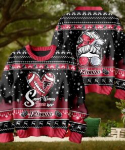 Smart Woman Loves Her Atlanta Falcons Christmas Holiday Sweater1