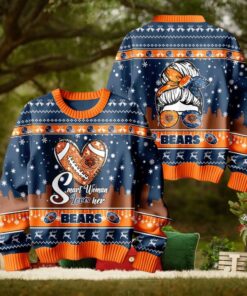 Smart Woman Loves Her Chicago Bears Christmas Holiday Sweater1