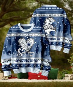 Smart Woman Loves Her Dallas Cowboys Christmas Holiday Sweater1