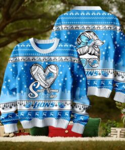 Smart Woman Loves Her Detroit Lions Christmas Holiday Sweater1