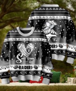 Smart Woman Loves Her Las Vegas Raiders Christmas Holiday Sweater1