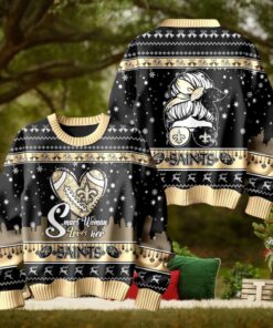 Smart Woman Loves Her New Orleans Saints Christmas Holiday Sweater1