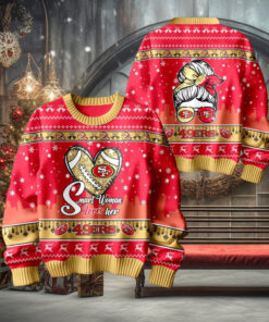 Smart Woman Loves Her San Francisco 49ers Christmas Holiday Sweater1