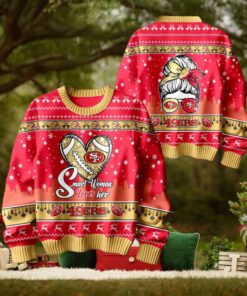 Smart Woman Loves Her San Francisco 49ers Christmas Holiday Sweater1