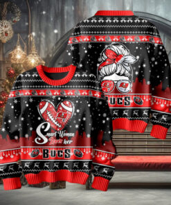 Smart Woman Loves Her Tampa Bay Buccaneers Christmas Holiday Sweater1