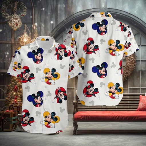 Smile Mickey Mouse Aloha Hawaiian Shirts Button Up