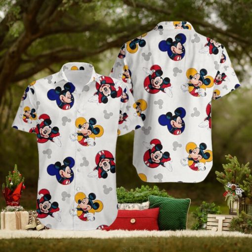 Smile Mickey Mouse Aloha Hawaiian Shirts Button Up