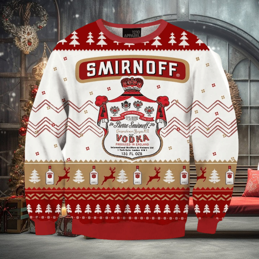 Smirnoff Vodka Drink Ugly Christmas Sweater, Gift for Christmas Holiday Smirnoff Vodka Drink Ugly Christmas Sweater, Gift for Christmas Holiday