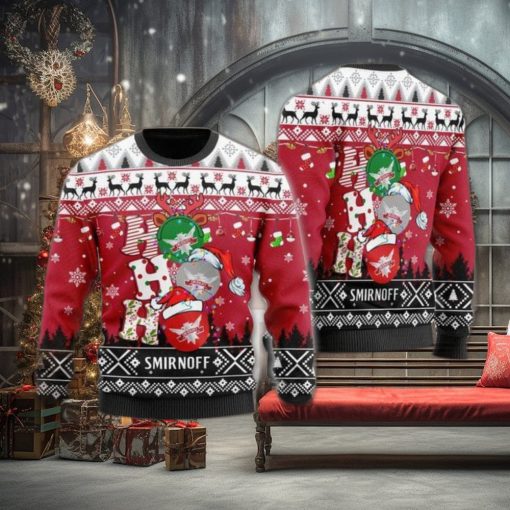 Smirnoff Vodka Ho Ho Ho Ugly Christmas Sweater All Over Print Christmas Gift
