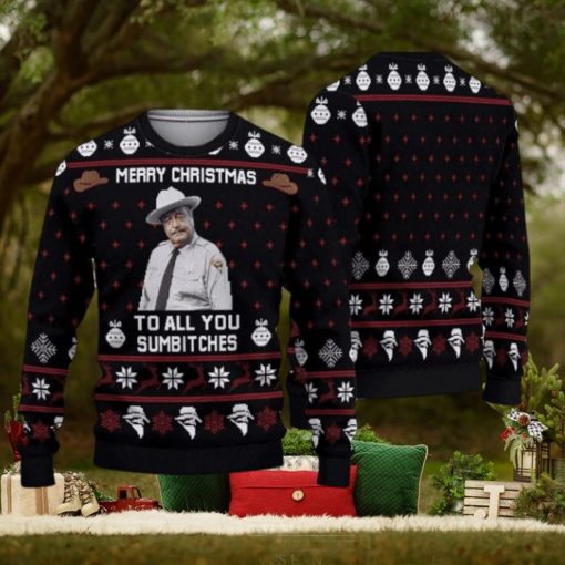 Smokey And The Bandit Merry Christmas Too All You Sumbitches Christmas Sweater