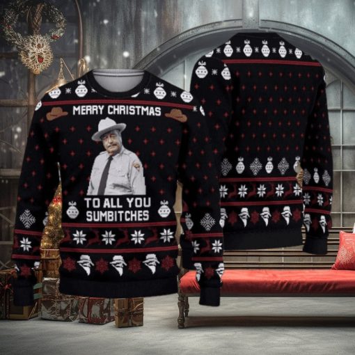 Smokey And The Bandit Merry Christmas Too All You Sumbitches Christmas Sweater