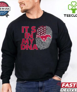 Smu Mustangs It’s In My Dna Fingerprint 2024 Black shirt