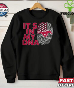 Smu Mustangs It’s In My Dna Fingerprint 2024 Black shirt