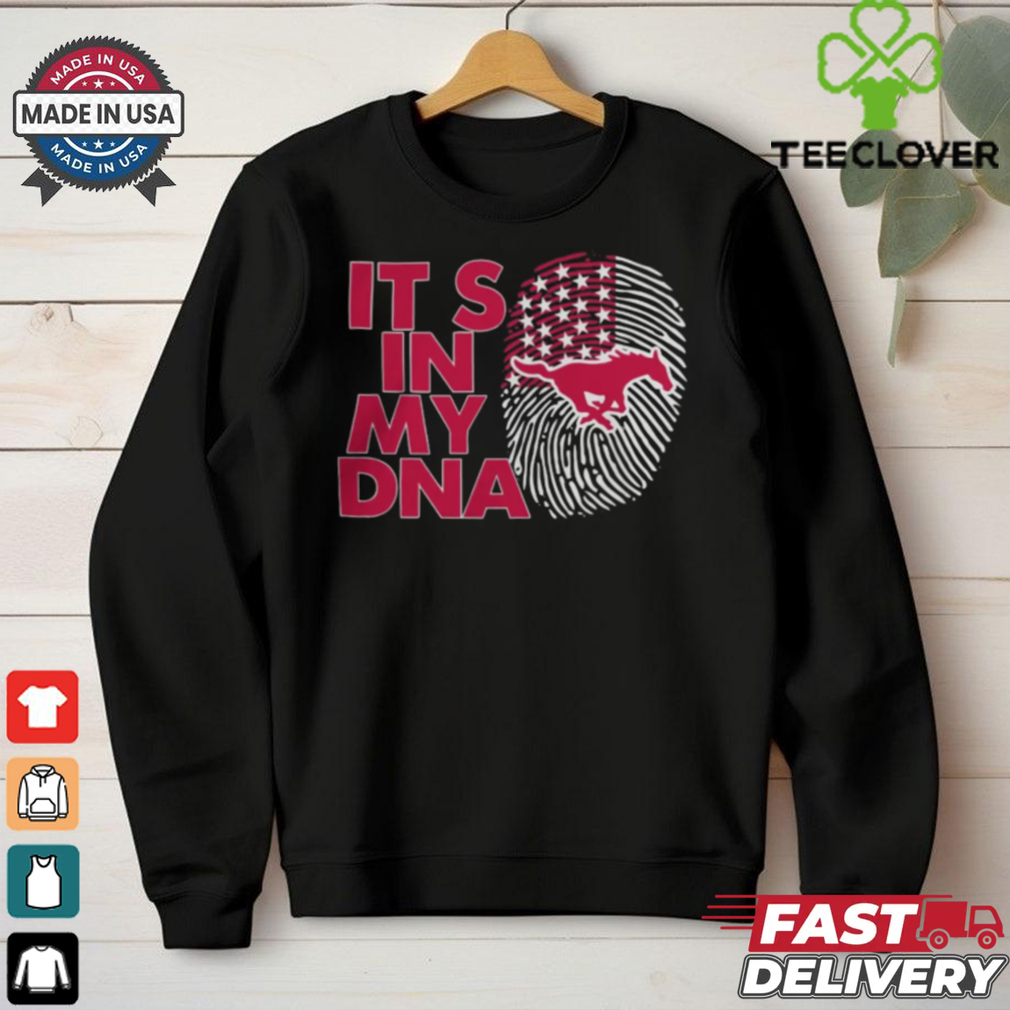 Smu Mustangs It’s In My Dna Fingerprint 2024 Black shirt Smu Mustangs It’s In My Dna Fingerprint 2024 Black shirt