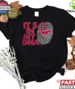 Smu Mustangs It’s In My Dna Fingerprint 2024 Black shirt