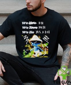 Smurf Cat we live we love we lie meme blue shirt