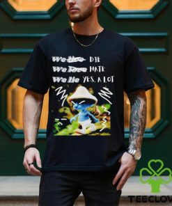 Smurf Cat we live we love we lie meme blue shirt