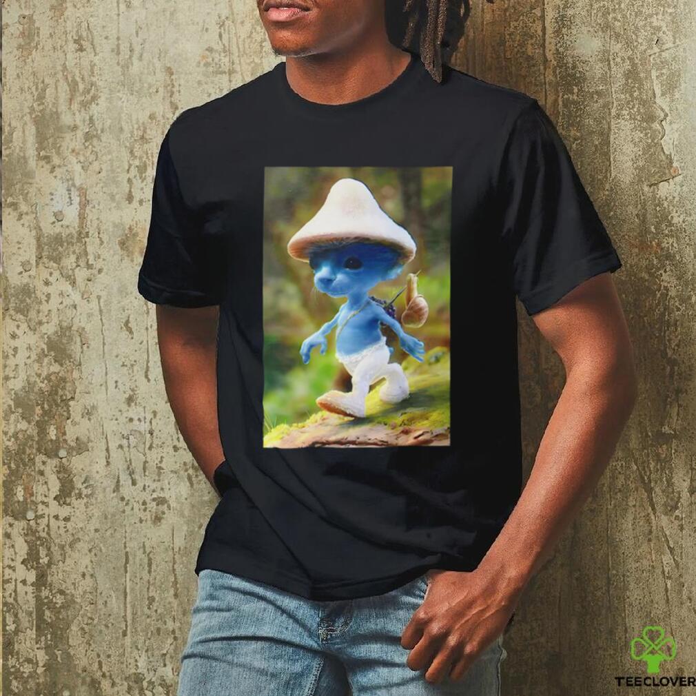 Smurf Cat Realistic Cat Mushroom T-Shirt