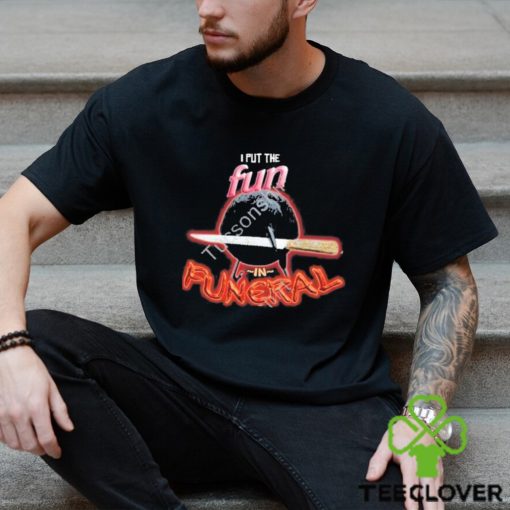 Snazzy Seagull Crow With Knife I Put The Fun In Funeral shirt