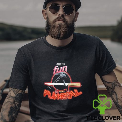 Snazzy Seagull Crow With Knife I Put The Fun In Funeral shirt