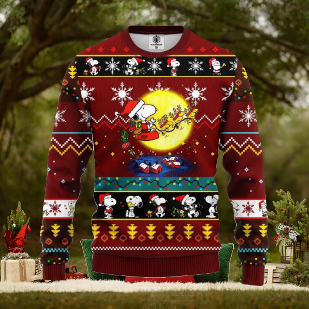 Snooby Moon Ugly Christmas Sweater Red Ideas For Men Women Snooby Moon Ugly Christmas Sweater Red Ideas For Men Women