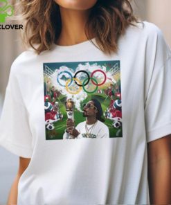 Snoop Dogg At The Olympic 2024 Paris With Olympic Flame Canabis Unisex T Shirt