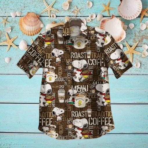 Snoopy 01 For Man And Woman Print Short Sleeve Hawaiian Shirt