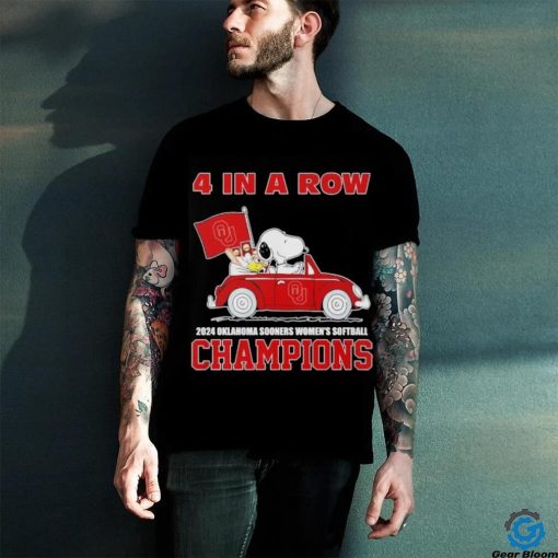 Snoopy 4 in a row 2024 Oklahoma Sooners women’s softball Champions shirt