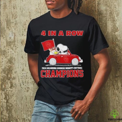 Snoopy 4 in a row 2024 Oklahoma Sooners women’s softball Champions shirt