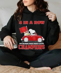 Snoopy 4 in a row 2024 Oklahoma Sooners women’s softball Champions shirt
