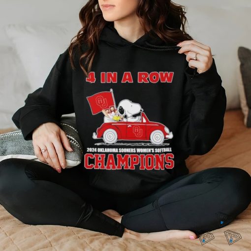 Snoopy 4 in a row 2024 Oklahoma Sooners women’s softball Champions shirt