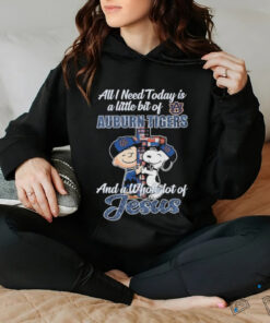 Snoopy And Charlie Brown All I Need Today Is A Little Bit Of Auburn Tigers And A Whole Lot Of Jesus T shirts