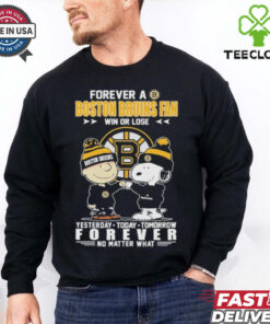 Snoopy And Charlie Brown Forever A Boston Bruins Fan Win Or Lose Forever Yesterday Today Tomorrow No Matter What T shirts
