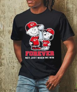 Snoopy And Charlie Brown Kansas City Chiefs Super Bowl Forever Not Just When We Win Shirt