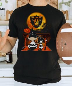 Snoopy And Charlie Brown Las Vegas Raiders Sitting Under Moon Halloween 2023 T shirt 2 Snoopy And Charlie Brown Las Vegas Raiders Sitting Under Moon Halloween 2023 T shirt