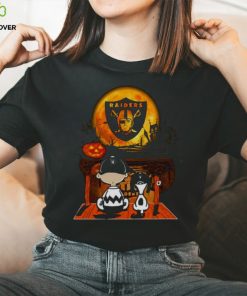 Snoopy And Charlie Brown Las Vegas Raiders Sitting Under Moon Halloween 2023 T shirt 3 Snoopy And Charlie Brown Las Vegas Raiders Sitting Under Moon Halloween 2023 T shirt