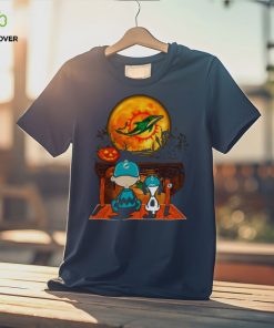 Snoopy And Charlie Brown Miami Dolphins Sitting Under Moon Halloween 2023 T shirt 1 Snoopy And Charlie Brown Miami Dolphins Sitting Under Moon Halloween 2023 T shirt