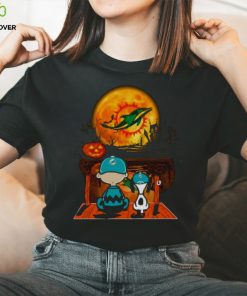 Snoopy And Charlie Brown Miami Dolphins Sitting Under Moon Halloween 2023 T shirt 3 Snoopy And Charlie Brown Miami Dolphins Sitting Under Moon Halloween 2023 T shirt