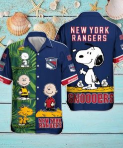 Snoopy And Charlie Brown New York Rangers Hawaiian Shirt