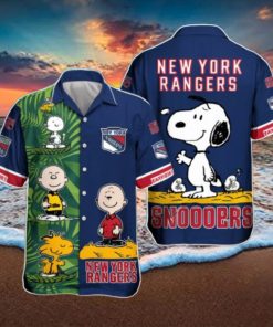 Snoopy And Charlie Brown New York Rangers Hawaiian Shirt