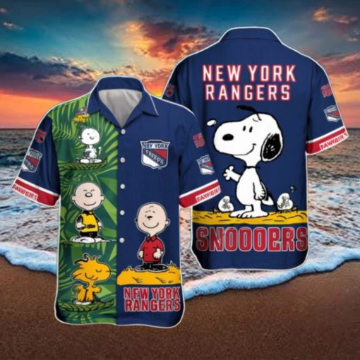 Snoopy And Charlie Brown New York Rangers Hawaiian Shirt