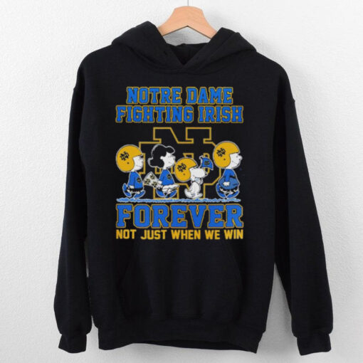 Snoopy And Charlie Brown The Peanuts Notre Dame Fighting Irish Football Forever Not Just When We Win T shirts