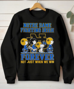 Snoopy And Charlie Brown The Peanuts Notre Dame Fighting Irish Football Forever Not Just When We Win T shirts