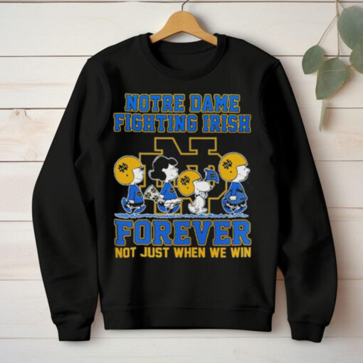Snoopy And Charlie Brown The Peanuts Notre Dame Fighting Irish Football Forever Not Just When We Win T shirts