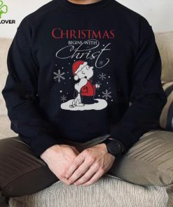 Snoopy And Charlie brown Christmas Begins With Christ Charlie Brown Christmas T shirt
