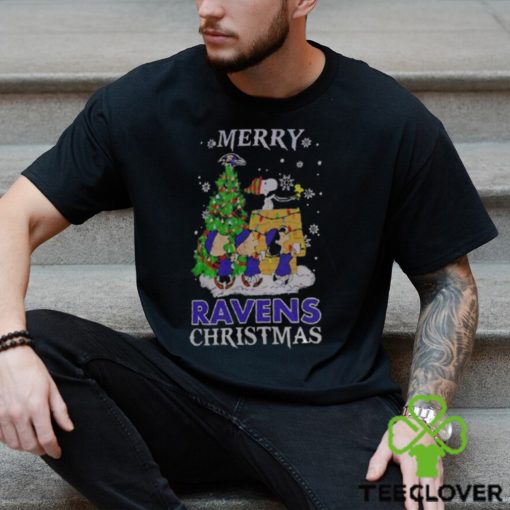 Snoopy And Friends Baltimore Ravens Merry Christmas Shirt